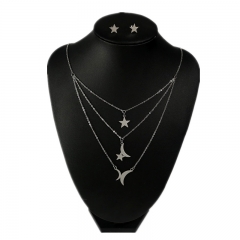 Stainless steel jewelry set Star necklace and earrings