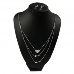 Stainless steel jewelry set Heart necklace and earrings
