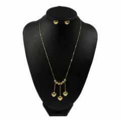 Stainless steel jewelry set Heart necklace and earrings