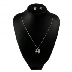 Stainless steel jewelry set Boys girl necklace and earrings