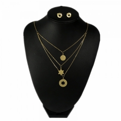 Stainless steel jewelry set Star necklace and earrings
