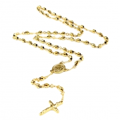 6mm bead  Stainless Steel Rosary Necklace