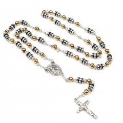 6*8mm bead  Stainless Steel Rosary Necklace