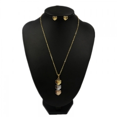 Stainless steel jewelry set  Heart necklace and earrings