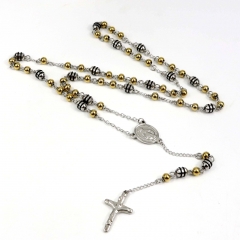 6mm bead  Stainless Steel Rosary Necklace