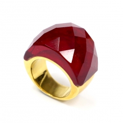 European and American popular stainless steel semi-precious stone ring