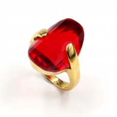 European and American popular stainless steel semi-precious stone ring
