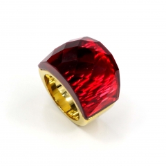 European and American popular stainless steel semi-precious stone ring