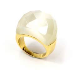 European and American popular stainless steel semi-precious stone ring