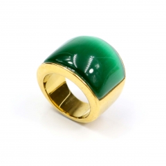 European and American popular stainless steel semi-precious stone ring