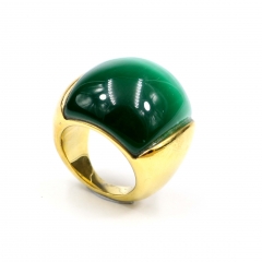 European and American popular stainless steel semi-precious stone ring