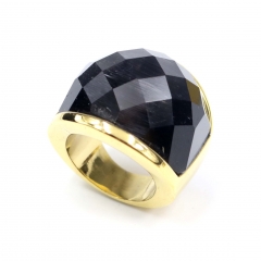 European and American popular stainless steel semi-precious stone ring