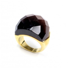 European and American popular stainless steel semi-precious stone ring