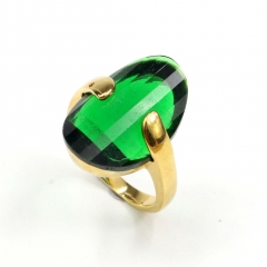 European and American popular stainless steel semi-precious stone ring