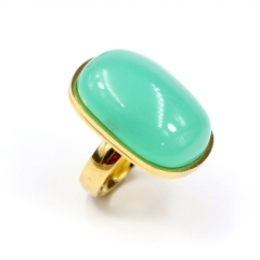 European and American popular stainless steel semi-precious stone ring