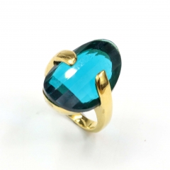 European and American popular stainless steel semi-precious stone ring