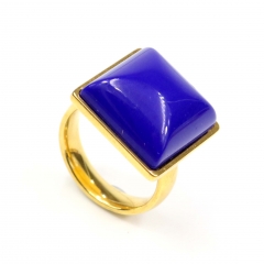 European and American popular stainless steel semi-precious stone ring