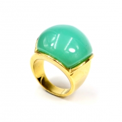 European and American popular stainless steel semi-precious stone ring