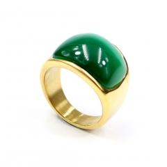 European and American popular stainless steel semi-precious stone ring