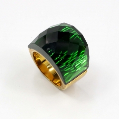 European and American popular stainless steel semi-precious stone ring