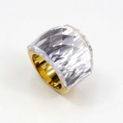 European and American popular stainless steel semi-precious stone ring