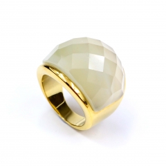 European and American popular stainless steel semi-precious stone ring