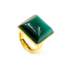 European and American popular stainless steel semi-precious stone ring