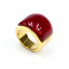 European and American popular stainless steel semi-precious stone ring