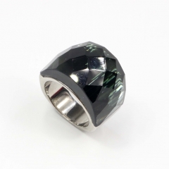 European and American popular stainless steel semi-precious stone ring