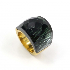 European and American popular stainless steel semi-precious stone ring