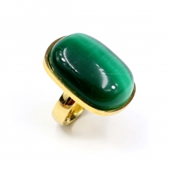 European and American popular stainless steel semi-precious stone ring