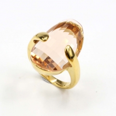 European and American popular stainless steel semi-precious stone ring