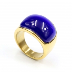 European and American popular stainless steel semi-precious stone ring