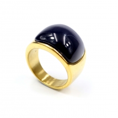 European and American popular stainless steel semi-precious stone ring