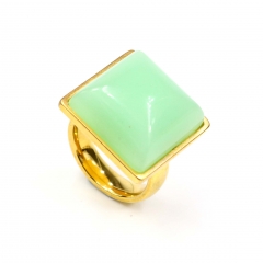 European and American popular stainless steel semi-precious stone ring