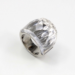 European and American popular stainless steel semi-precious stone ring