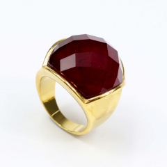 European and American popular stainless steel semi-precious stone ring