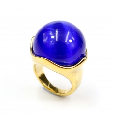 European and American popular stainless steel semi-precious stone ring