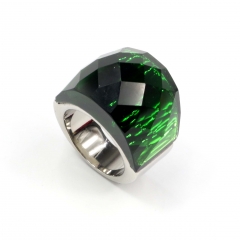 European and American popular stainless steel semi-precious stone ring