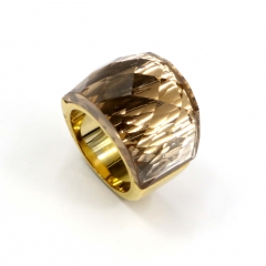 European and American popular stainless steel semi-precious stone ring