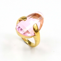European and American popular stainless steel semi-precious stone ring