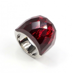European and American popular stainless steel semi-precious stone ring