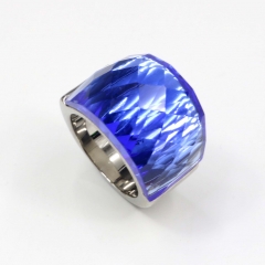 European and American popular stainless steel semi-precious stone ring