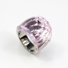 European and American popular stainless steel semi-precious stone ring