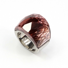 European and American popular stainless steel semi-precious stone ring