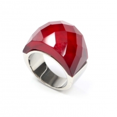 European and American popular stainless steel semi-precious stone ring