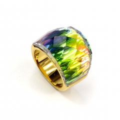 European and American popular stainless steel semi-precious stone ring