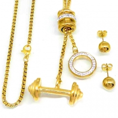 Stainless steel jewelry set Necklace and earrings