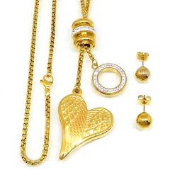 Stainless steel jewelry set Necklace and earrings