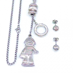 Stainless steel jewelry set Necklace and earrings